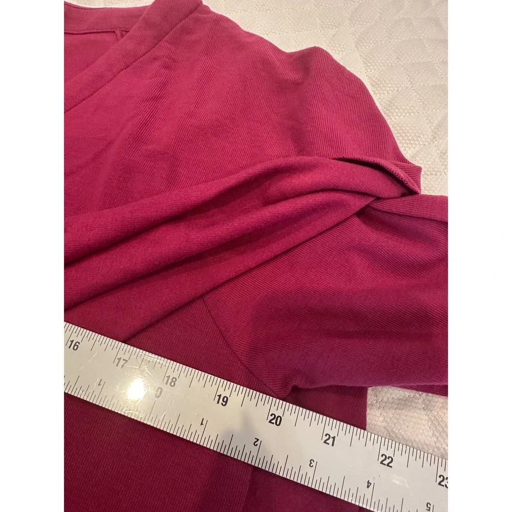 Soft Surroundings Magenta Asymmetrical Draped Tunic Top V-Neck Petite Large